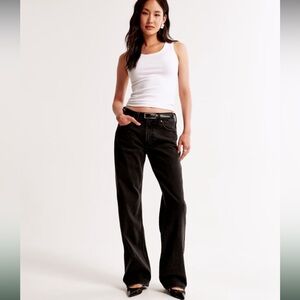 Abercrombie & fitch low rise baggy jean - black 26/2S short